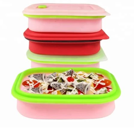 Uso del refrigerador de microondas con tapa y caja de silicona ecológica