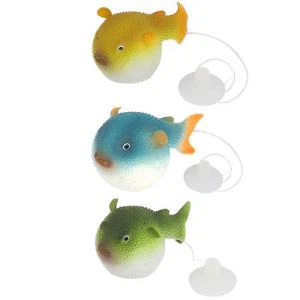 Decoraciones personalizadas de acuarios de peces globo artificial de silicona