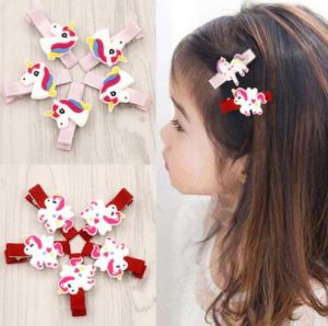 Pinzas de pelo de caballo unicornio para niños de silicona de PVC de chicas lindas
