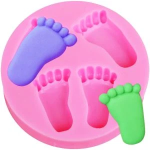 Little Feet Baby Footprint Silicone Mold Cake Decoración