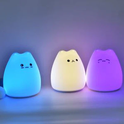 Luces nocturnas de silicona con diseño animal de corte de regalo para niños