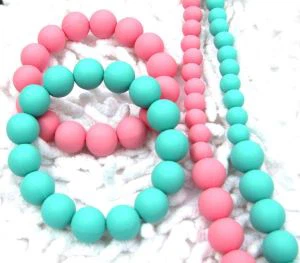 Limpieza de silicona suave dentición collar de cuentas