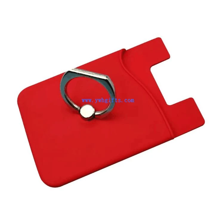 Soporte de tarjeta de identificación de silicona caliente Ring Buckle Card Pocket