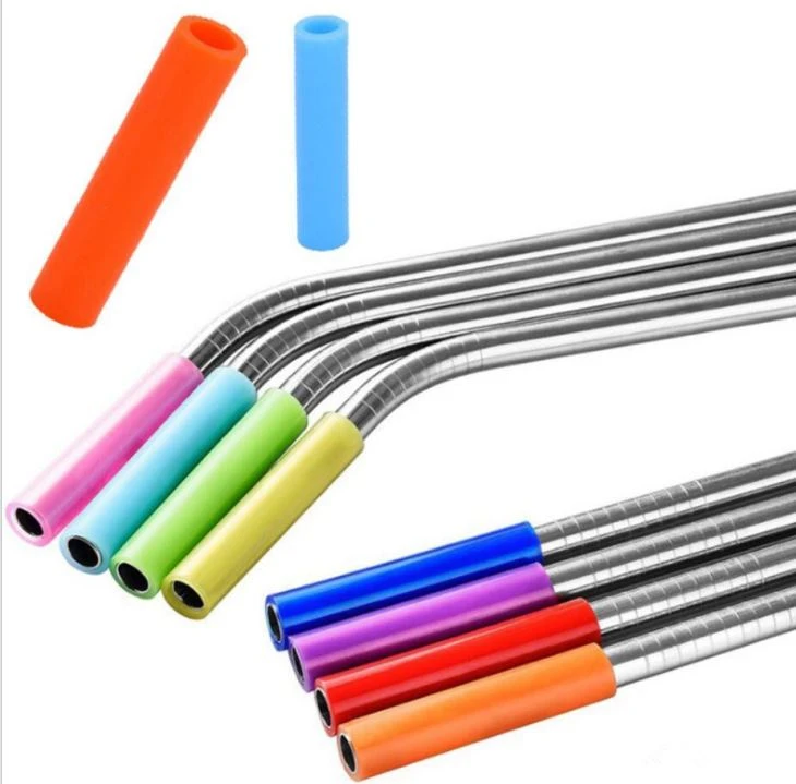 Cubiertas multicolores de punta de paja de acero inoxidable de silicona