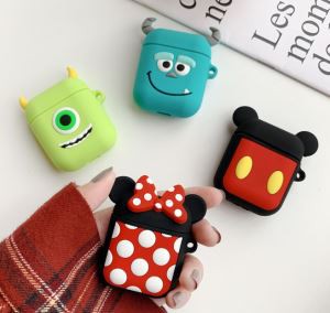 Práctico estuche para auriculares de goma de silicona portátil sin enredos