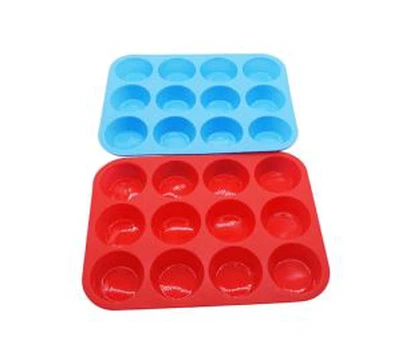 Molde para muffins de silicona resistente al calor de 12 tazas, moldes para hornear cupcakes, molde para pasteles