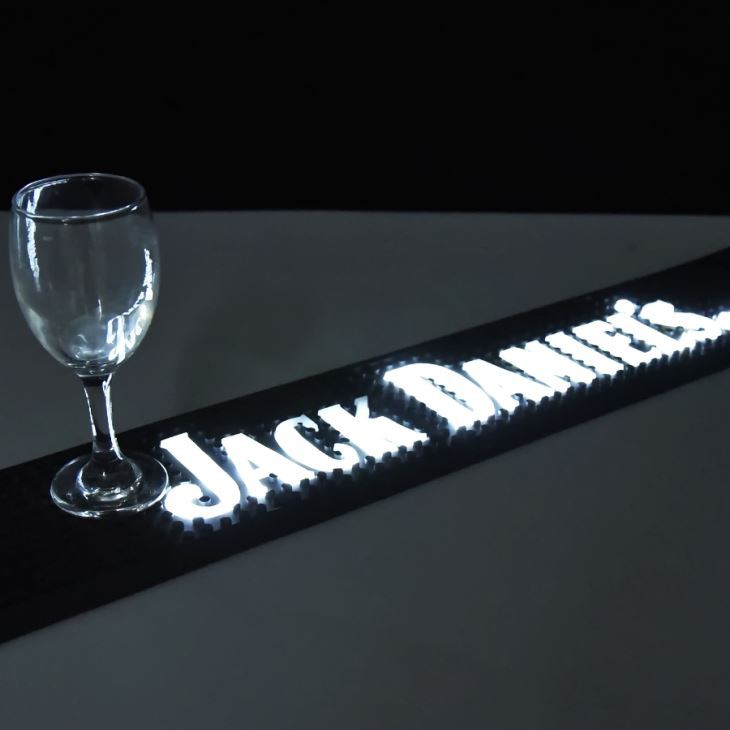 Wine Champagne Branded Logo Pvc Led Bar Mat
