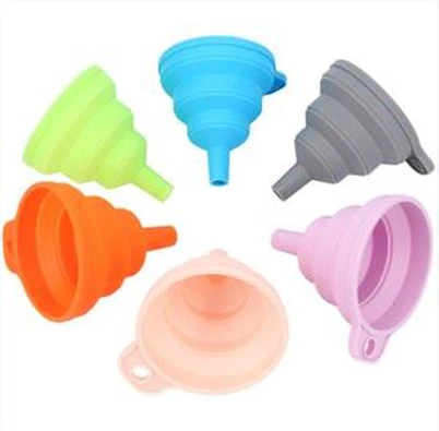 Accesorios de cocina Embudo grande plegable de silicona plegable