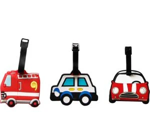Etiqueta de equipaje en forma de autobús portátil de silicona de PVC para viajar