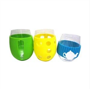 Funda de silicona Botella de agua portátil Tapa y pajitas de bambú